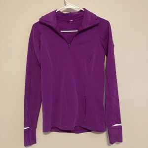 Lululemon 4 Face The Frost 1/2 Zip Pullover Tech Fleece Reflective purple